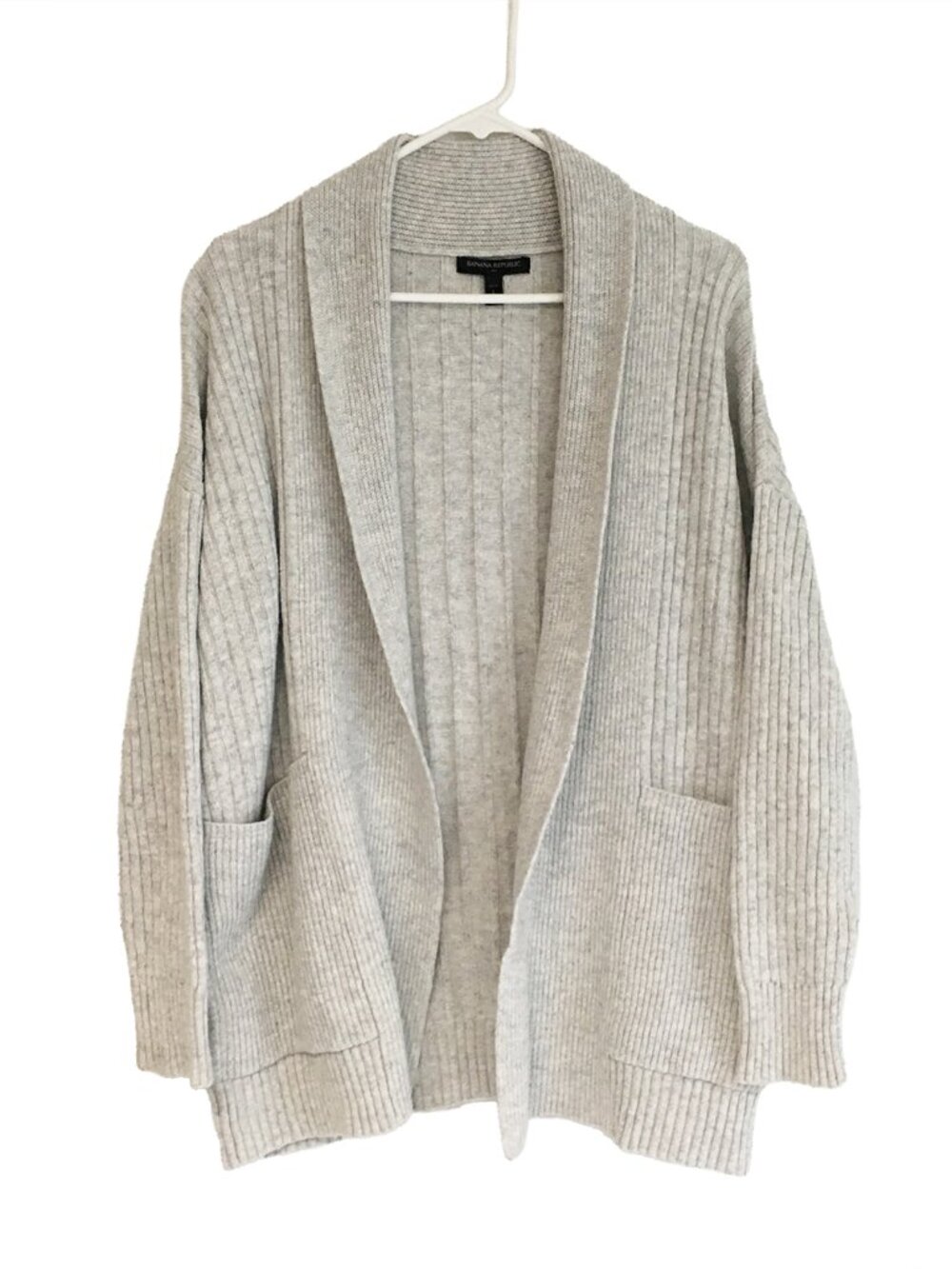 Banana Republic Light Gray Cardigan Sweater Size Large Petite